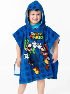 Online Vanilla Underground Blue Super Mario 100% Cotton Character Towel Poncho