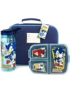 Vanilla Underground Blue Sonic the Hedgehog Girls Sonic, Tails & Knuckles Placement Print Lunch Bag Bottle and Snack Pot^ Branded Kitchenware
