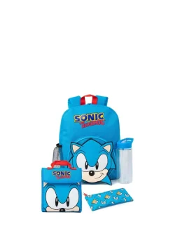 Best Vanilla Underground Blue Unisex Kids Sonic the Hedgehog Backpack Set 4 Piece