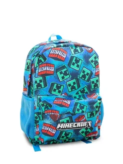Vanilla Underground Blue Minecraft Logo Backpack