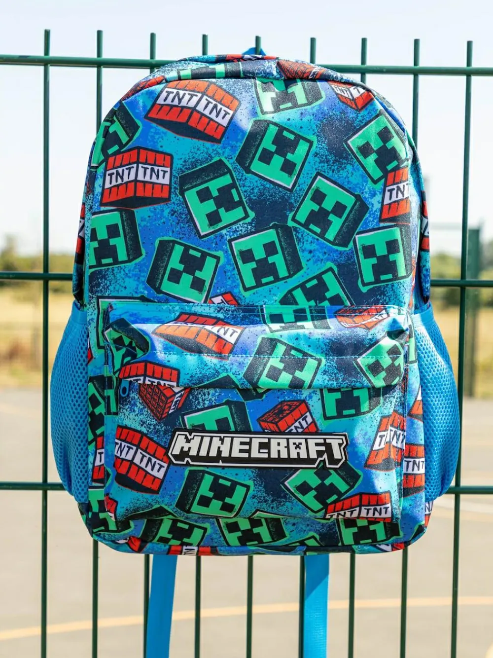 Vanilla Underground Blue Minecraft Logo Backpack