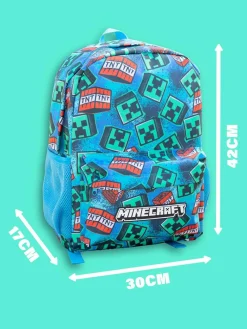 Vanilla Underground Blue Minecraft Logo Backpack