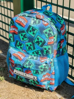 Vanilla Underground Blue Minecraft Logo Backpack