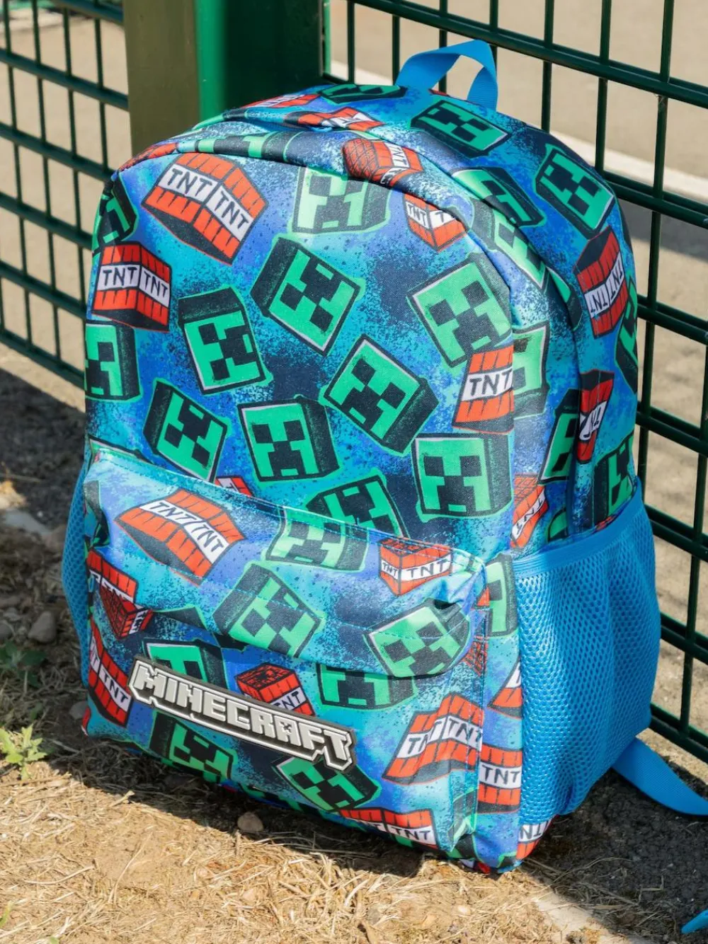 Vanilla Underground Blue Minecraft Logo Backpack