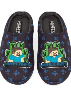 Vanilla Underground Blue Boys Minecraft Slippers^BOY Nightwear