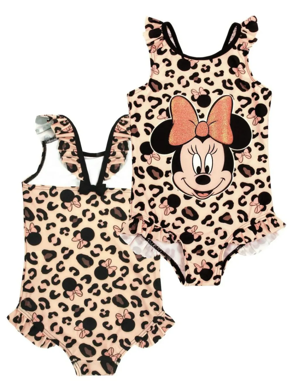 Vanilla Underground Cream Minnie Mouse Character Swimsuit & Poncho Set