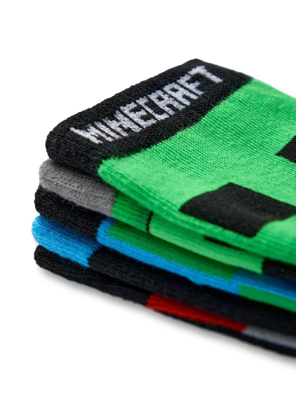 Online Vanilla Underground Minecraft TNT Calf Socks Set of 5 Green