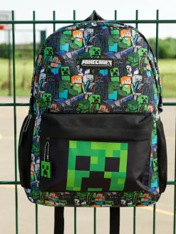 Hot Vanilla Underground Minecraft Boys Creeper And Zombie All-Over Print Backpack Green