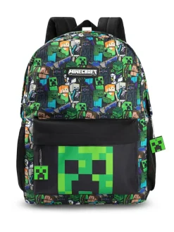 Hot Vanilla Underground Minecraft Boys Creeper And Zombie All-Over Print Backpack Green