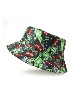 Vanilla Underground Green Kids Minecraft Multicoloured Bucket Hat^BOY Hats