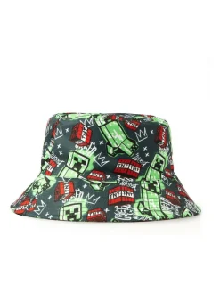 Vanilla Underground Green Kids Minecraft Multicoloured Bucket Hat^BOY Hats
