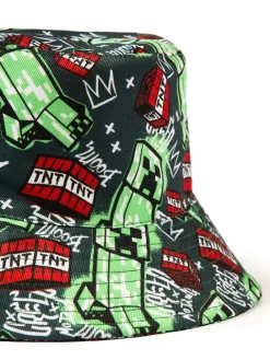 Vanilla Underground Green Kids Minecraft Multicoloured Bucket Hat^BOY Hats