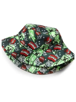 Vanilla Underground Green Kids Minecraft Multicoloured Bucket Hat^BOY Hats