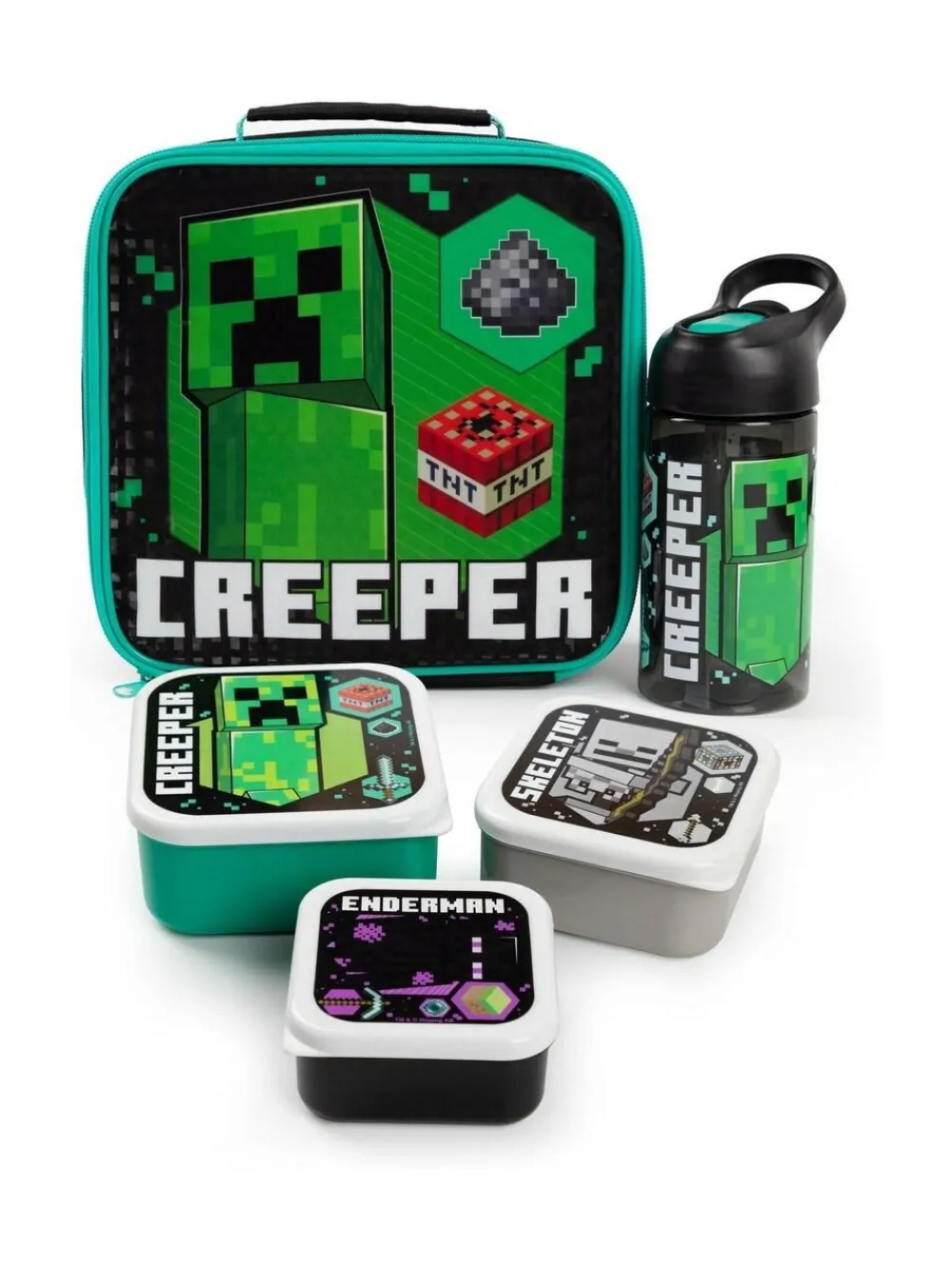 Vanilla Underground Green Minecraft Xbox Licensed Lunch Box Set^ Branded Kitchenware