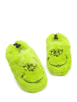 Best Vanilla Underground Kids Winter Christmas Fluffy Slippers Green Grinch