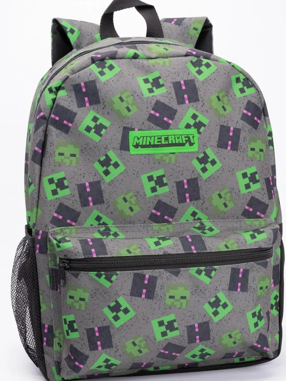 Vanilla Underground Grey Minecraft Boys Creeper 4 Piece Backpack Set^BOY Bags