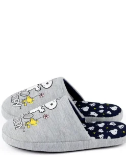 Vanilla Underground Grey Snoopy Womens Winter Mule Slippers^Women Slippers
