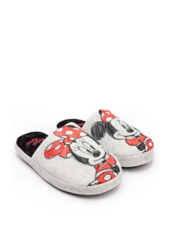 Vanilla Underground Grey Minnie Mouse Womens Winter Mule Slippers^Women Slippers