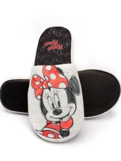 Vanilla Underground Grey Minnie Mouse Womens Winter Mule Slippers^Women Slippers