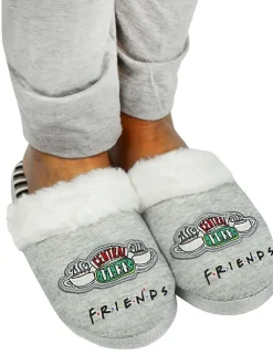 Discount Vanilla Underground Grey Friends Womens Winter Mule Slippers