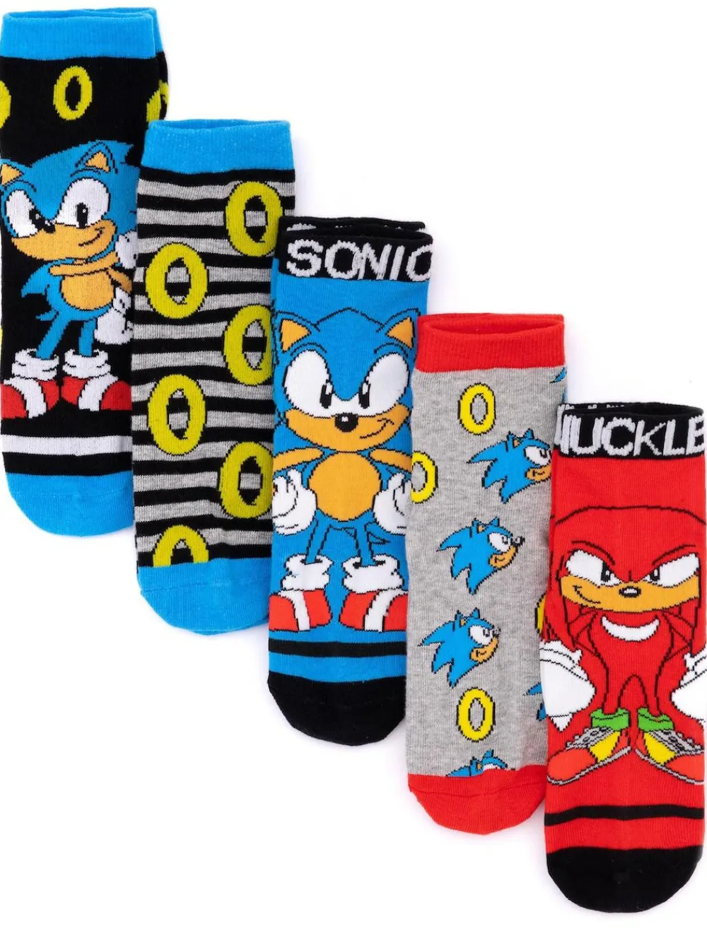 New Vanilla Underground Multicoloured Sonic the Hedgehog Calf Socks Set of 5