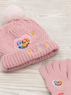 Best Vanilla Underground Pink Paw Patrol Girls Winter Beanie and Scarf Set