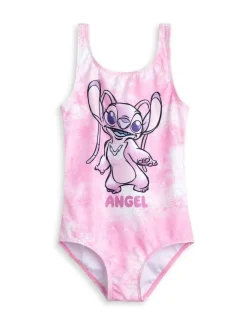 Discount Vanilla Underground Girls Disney Lilo & Stitch Multicoloured Stitch Swimsuit Pink