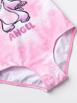 Discount Vanilla Underground Girls Disney Lilo & Stitch Multicoloured Stitch Swimsuit Pink