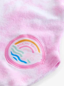 Best Vanilla Underground Pink Barbie Girls Tie Dye Poncho 100% Cotton Towel