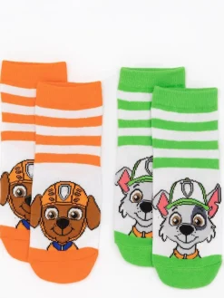 Discount Vanilla Underground Yellow Paw Patrol Multicoloured Boys Multi-Character Face Graphic Calf Socks Set of 5