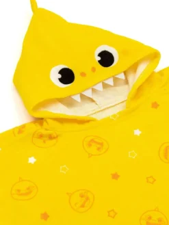 Vanilla Underground Yellow Character Baby Shark 100% Cotton Towel Poncho^BOY Swimwear|Swimwear