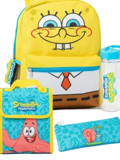 Vanilla Underground Yellow SpongeBob SquarePants Unisex Kids 4 Piece Backpack Set^BOY Bags