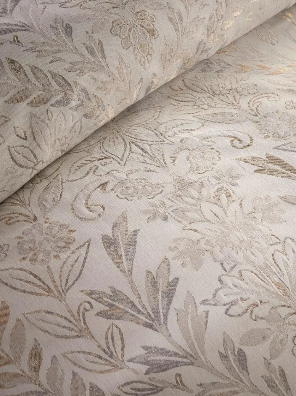 Best Vantona Cream Chafield Jacquard Duvet Cover and Pillowcase Set