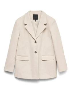 VERO MODA Cream Loose Felt Blazer^Women Blazers
