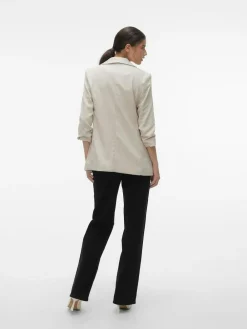 Hot VERO MODA Cream Textured Ruched Sleeve Jacket