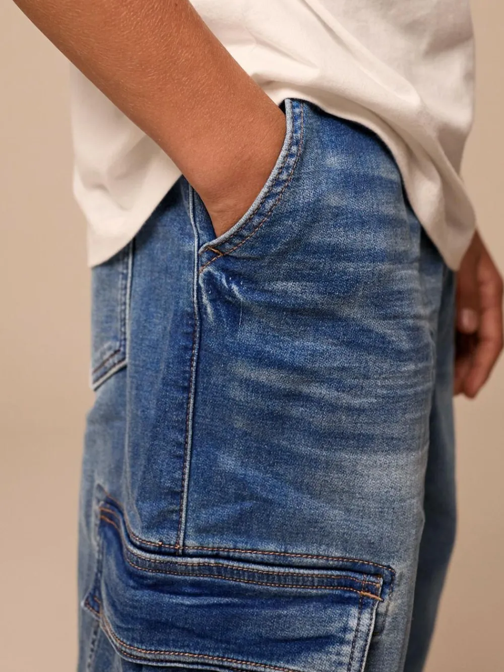 Next Cargo Jeans With Elasticated Waist (3-16yrs)^BOY Jeans|Jeans