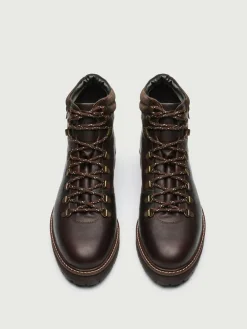 Walk London Brown Leather Connery Hiking Boots