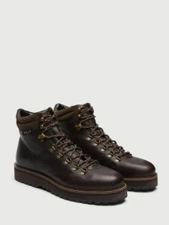 Walk London Brown Leather Connery Hiking Boots