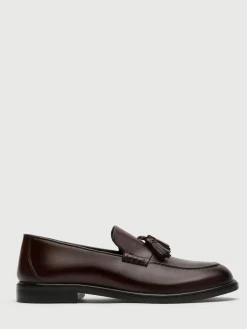 Walk London Brown Leather Putney Tassel Loafers^ Shoes