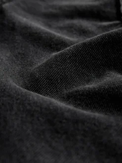 Hot Next Pintuck Wide Leg Denim Joggers Washed Black