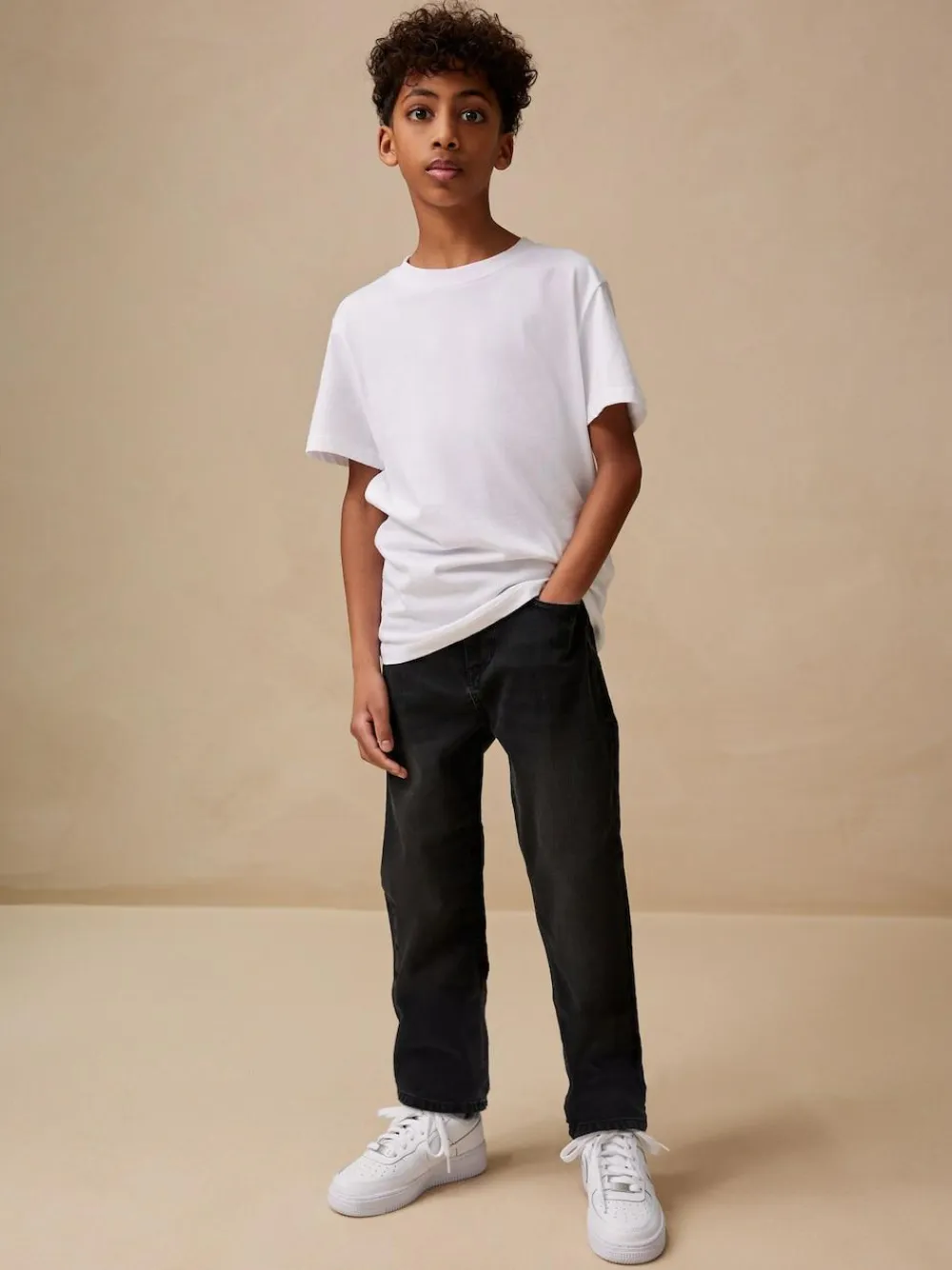 Next Washed Black Regular Fit Stretch Jeans (3-17yrs)^BOY Jeans|Jeans