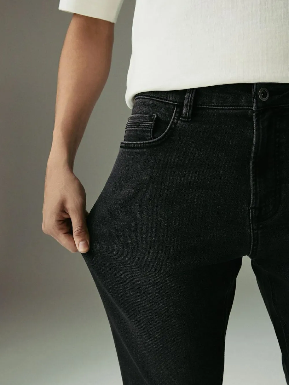 Outlet Next Washed Black Slim Fit Comfort Stretch Jeans