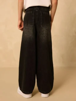 Next Washed Black Super-wide Fit Authentic Jeans (3-16yrs)^BOY Jeans|Jeans