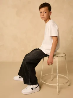 Next Washed Black Super-wide Fit Authentic Jeans (3-16yrs)^BOY Jeans|Jeans