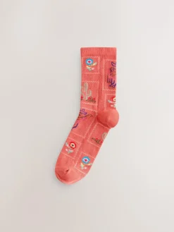 Next Western Neutral Textured Ankle Socks 3 Pack^Women Socks & Tights