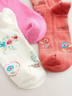 Next Western Neutral Textured Ankle Socks 3 Pack^Women Socks & Tights