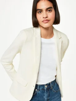 Whistles White Slim Jersey Jacket^Women Blazers