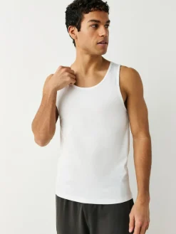 New Next 100% Cotton Layering Vests 5 Pack White