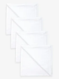 Next White 100% Cotton Muslin Baby Cloths 4 Pack^ Unisex|Newborn Accessories