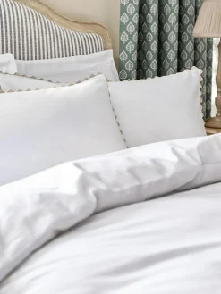 Next White 100% Cotton Ric Rac Scallop Edge Duvet Cover and Pillowcase Set^ Bedsets & Duvet Covers